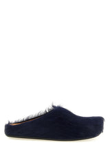 Mules Marni en cuir de veau bleu