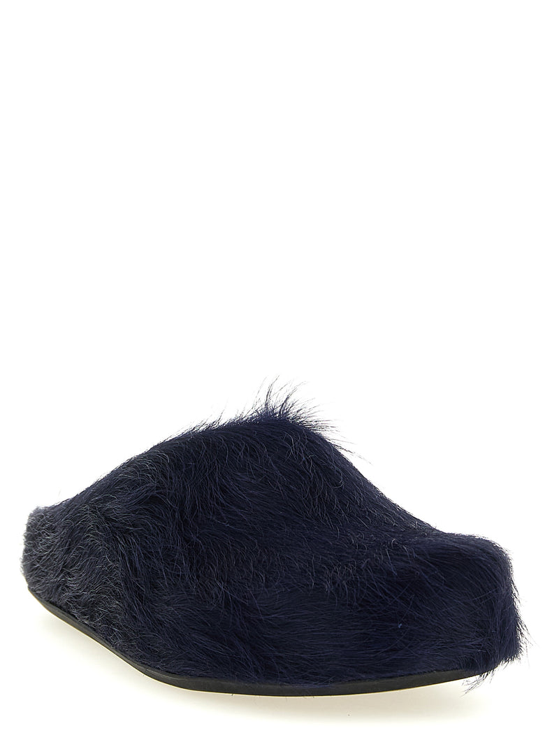Mules Marni en cuir de veau bleu