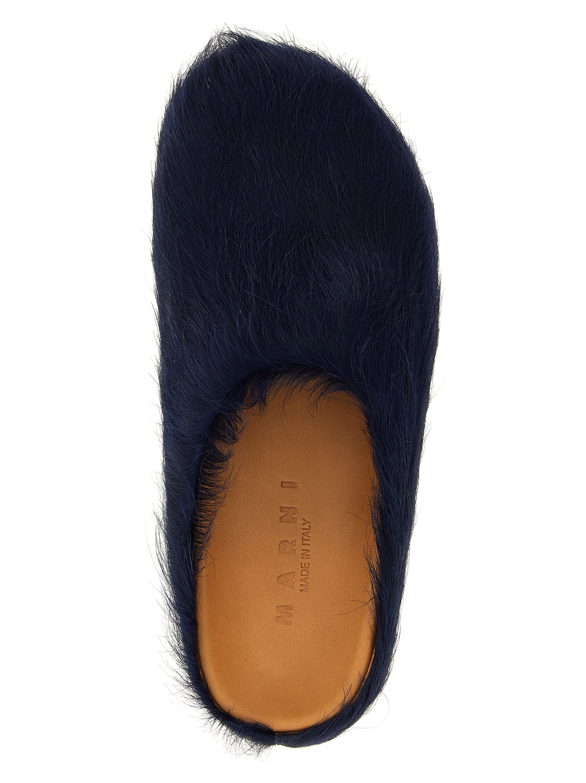 Mules Marni en cuir de veau bleu