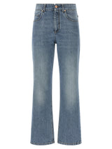 Brunello Cucinelli Jean court en coton bleu