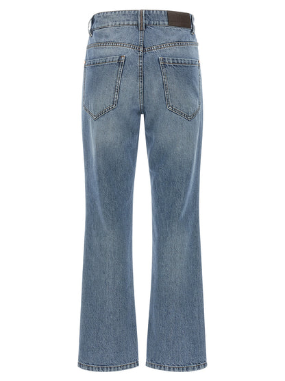 Brunello Cucinelli Blue Cotton Cropped Jeans