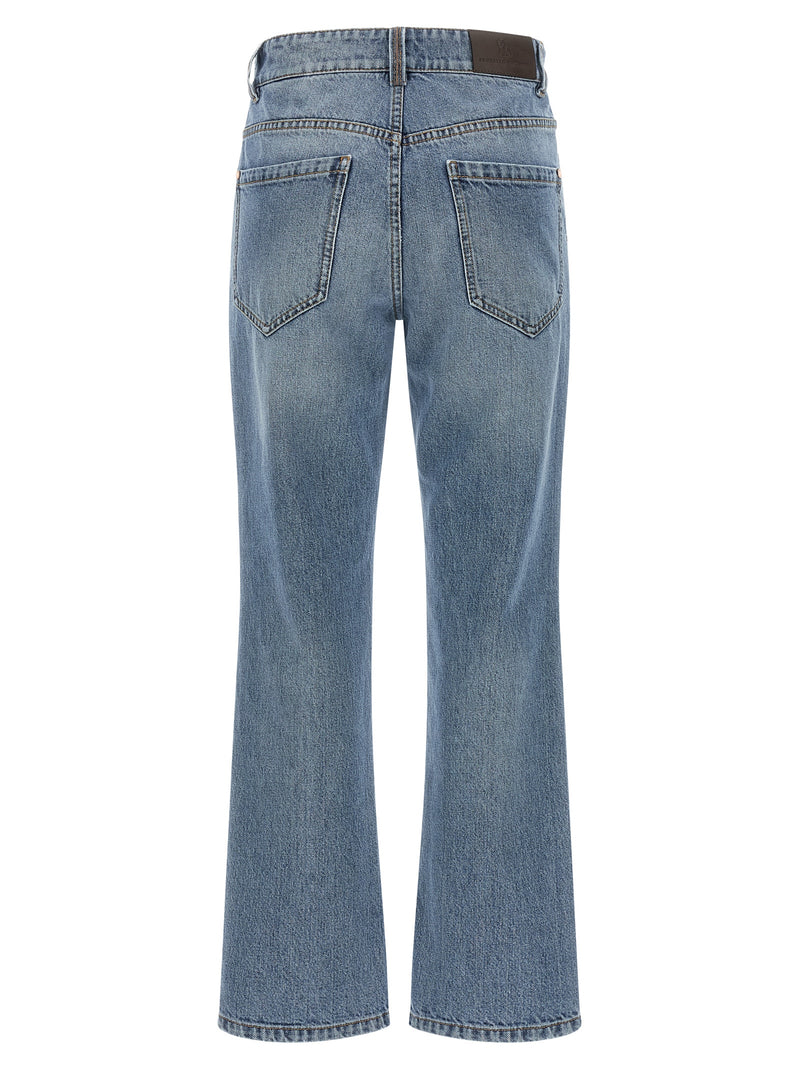 Brunello Cucinelli Blue Cotton Cropped Jeans