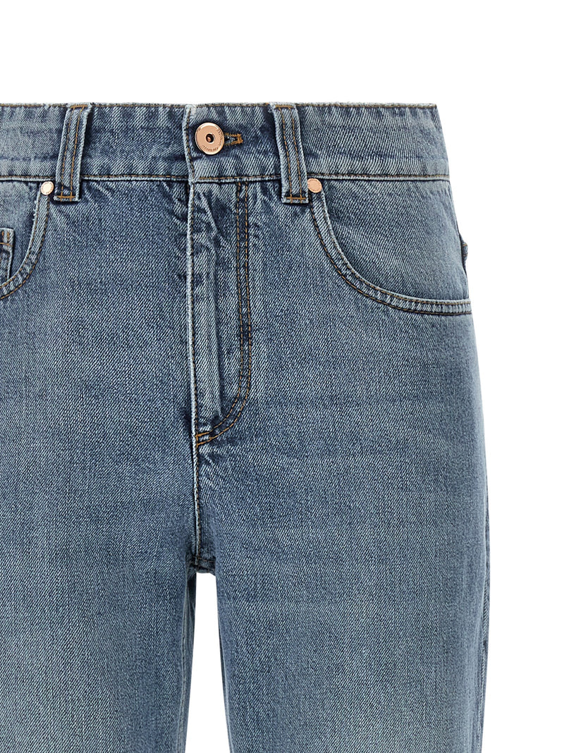 Brunello Cucinelli Blue Cotton Cropped Jeans