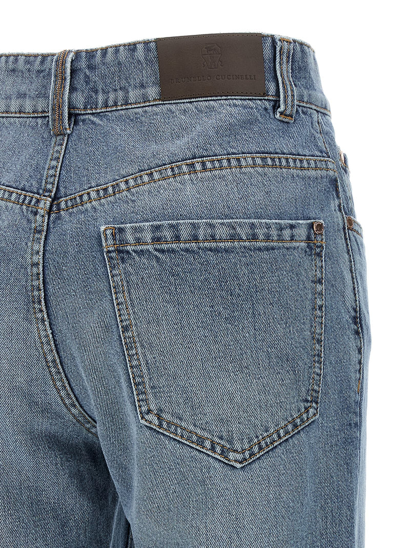 Brunello Cucinelli Blue Cotton Cropped Jeans