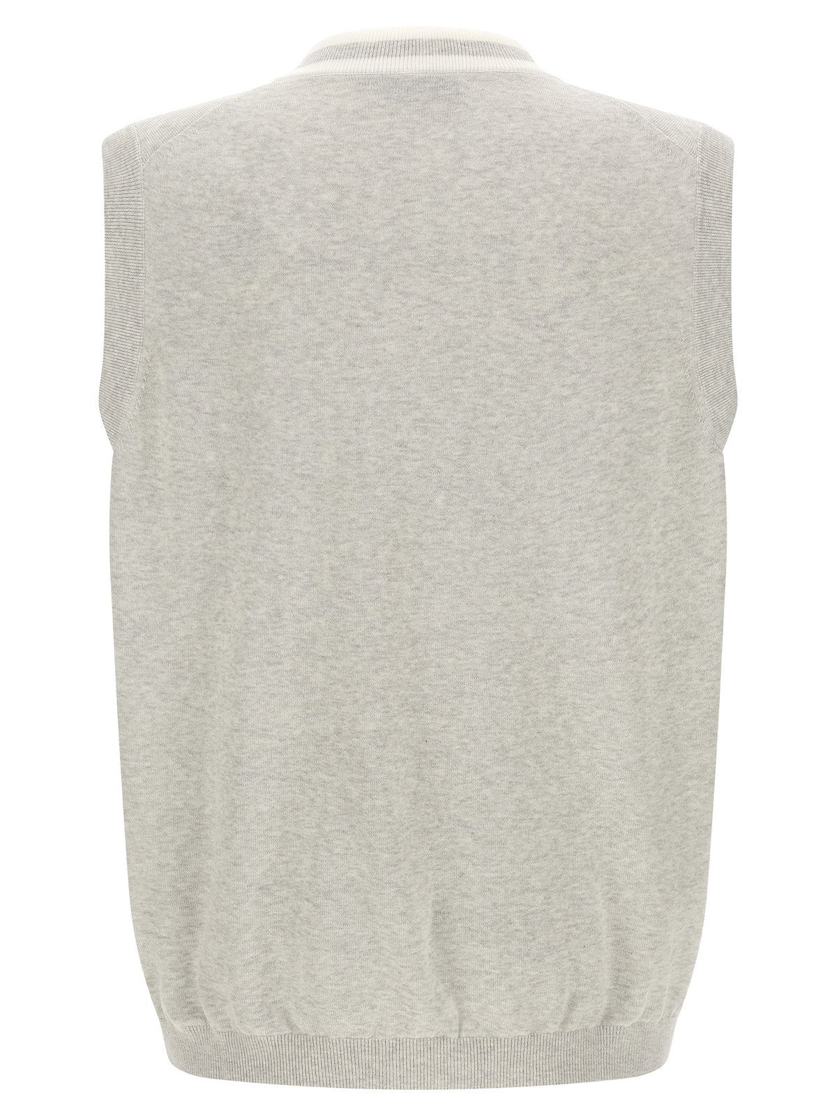 Pull sans manches gris en coton Brunello Cucinelli