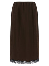 Jupe midi en marabout marron Twinset