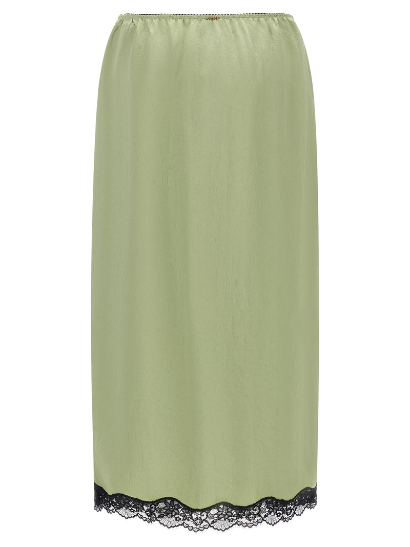 Twinset Bicolor Marabou Midi Skirt