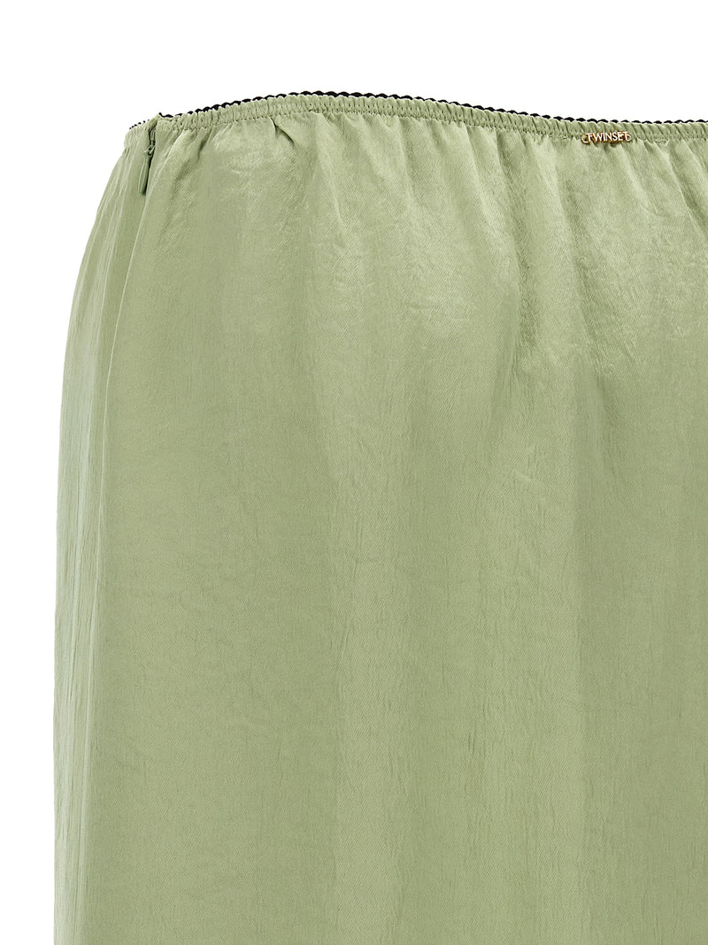 Twinset Bicolor Marabou Midi Skirt