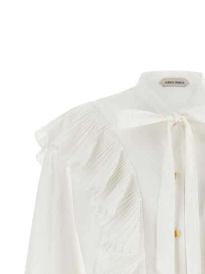 Alberta Ferretti White Cotton Blouse