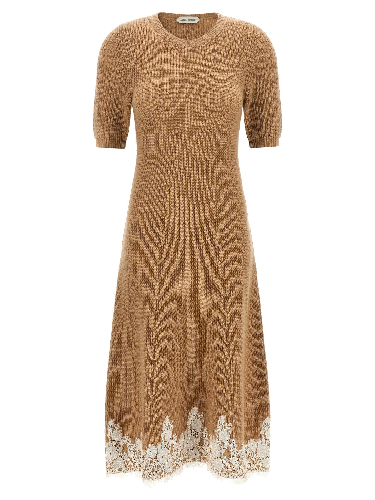 Robe longue Alberta Ferretti en cachemire marron