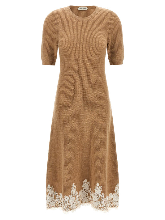 Robe longue Alberta Ferretti en cachemire marron