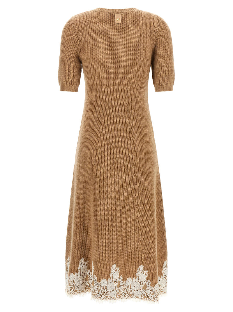 Alberta Ferretti Brown Cashmere Midi Dress