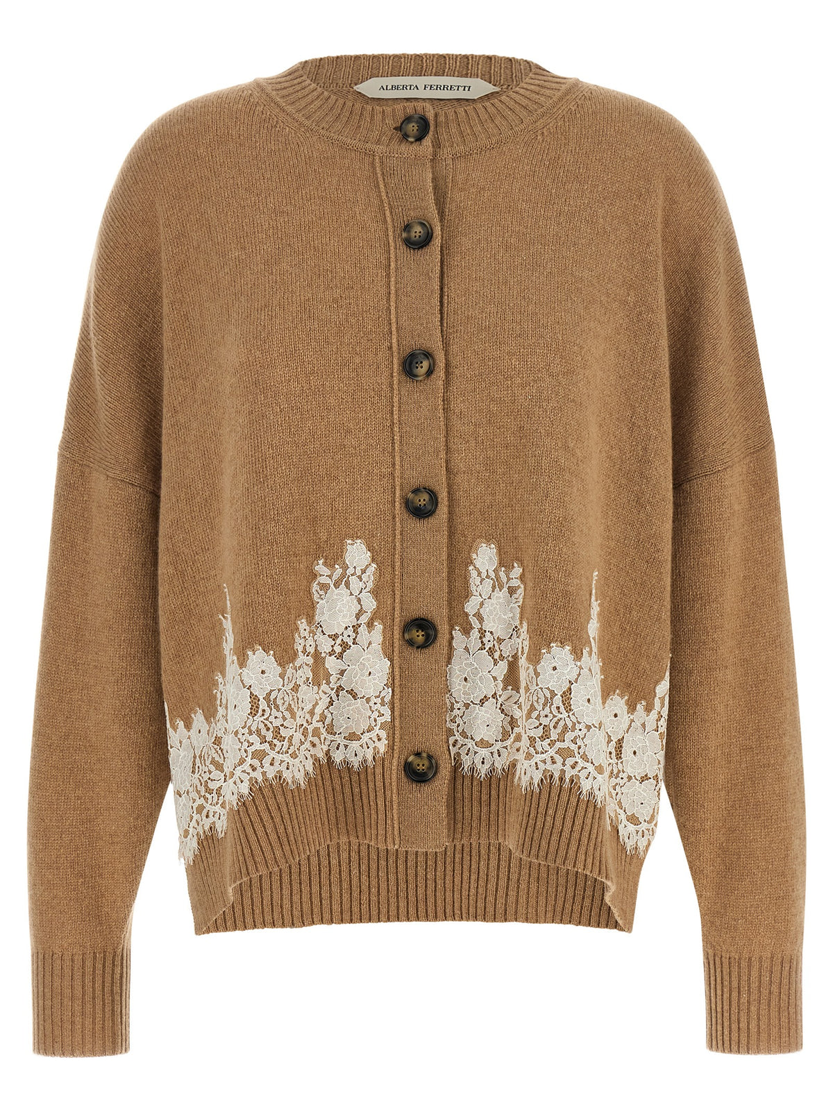 Cardigan en cachemire marron Alberta Ferretti