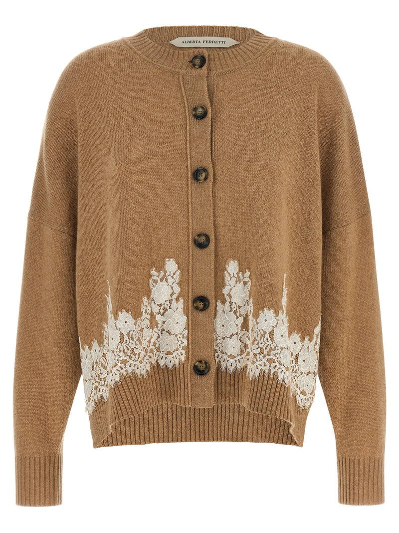 Alberta Ferretti Brown Cashmere Cardigan