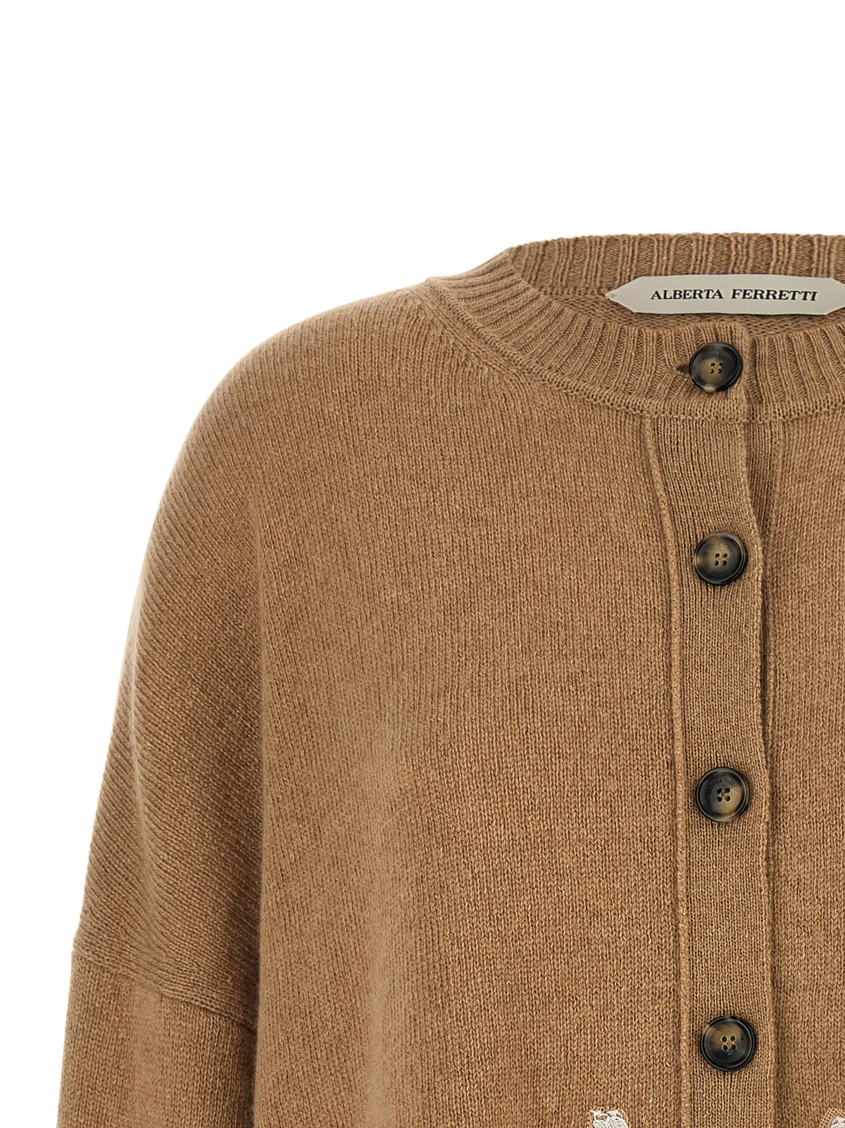 Cardigan en cachemire marron Alberta Ferretti