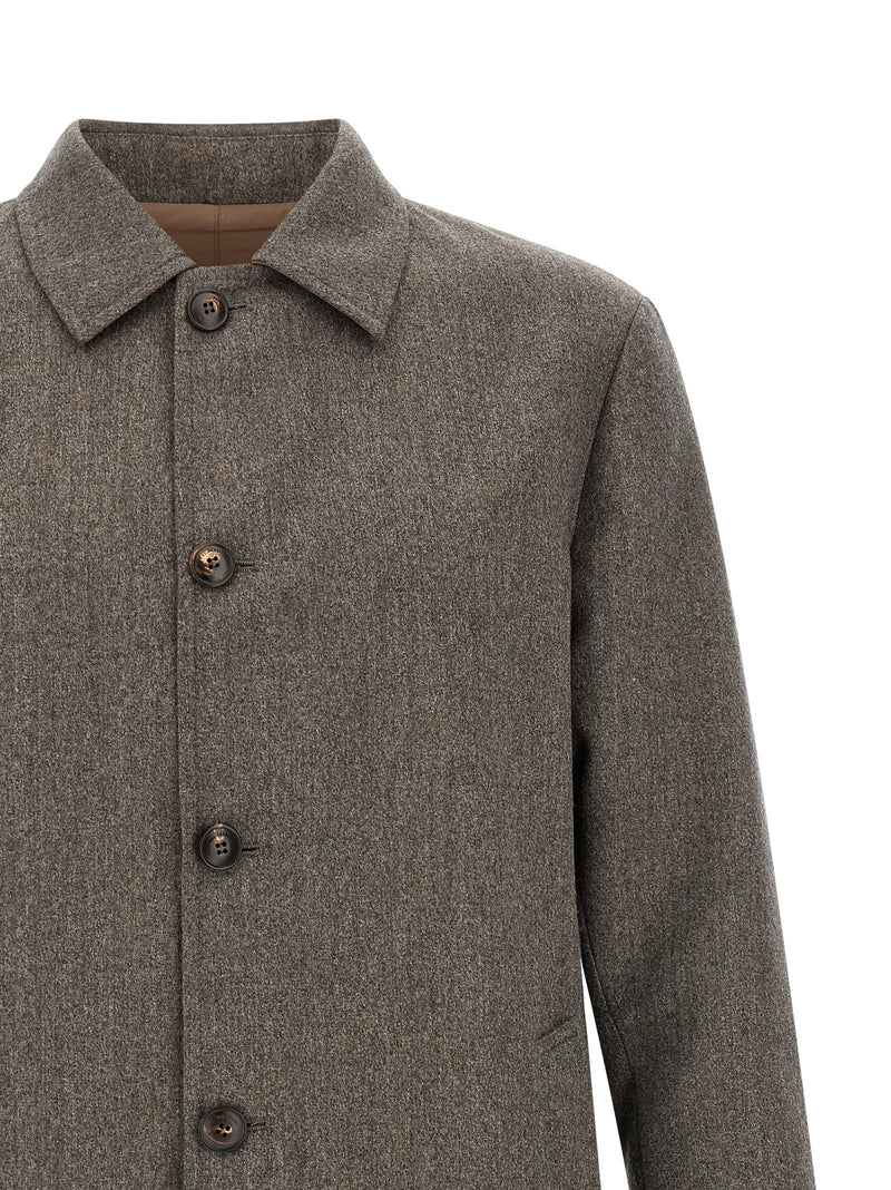 Pal Zileri Brown Wool Coat