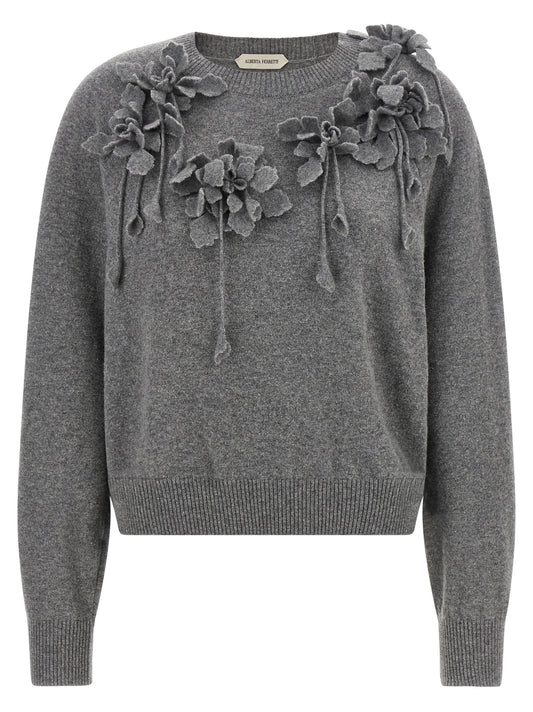 Gilet en laine vierge gris Alberta Ferretti