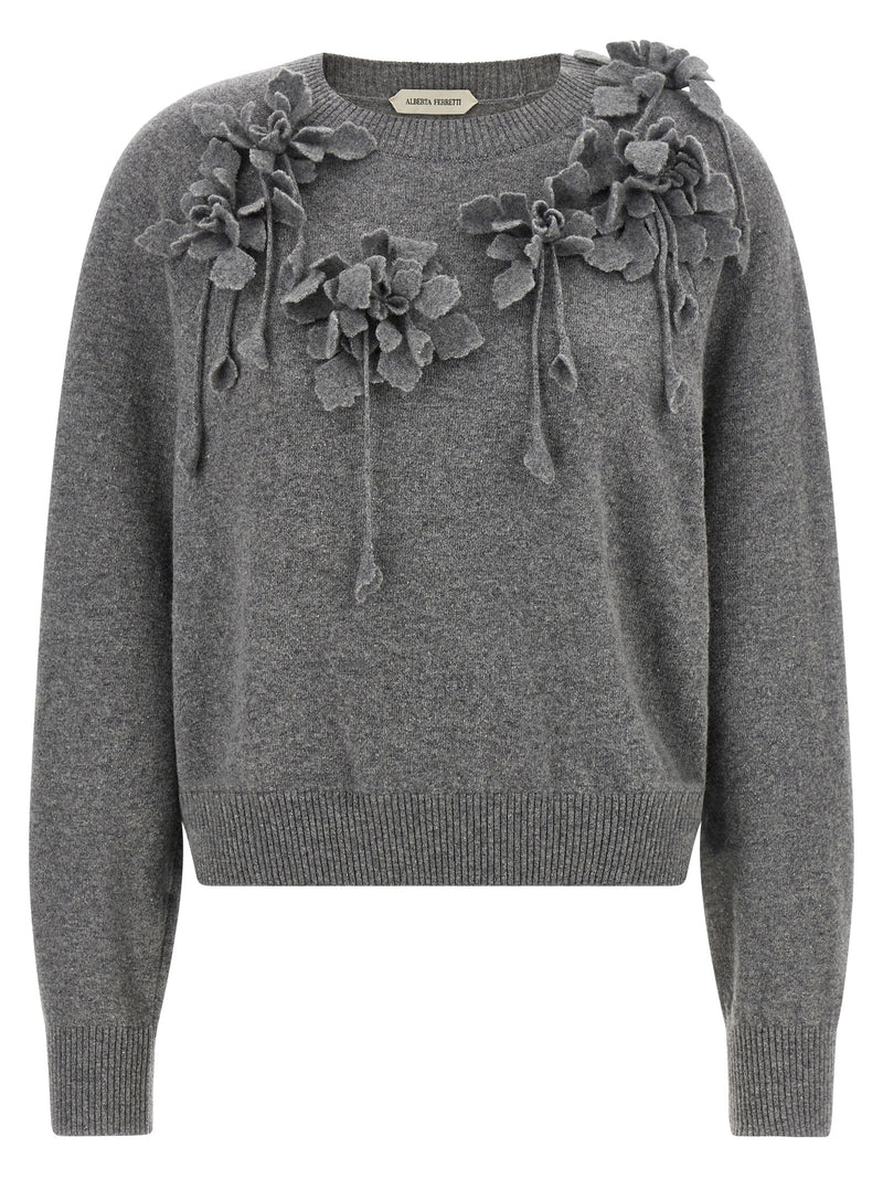 Alberta Ferretti Gray Virgin Wool Cardigan