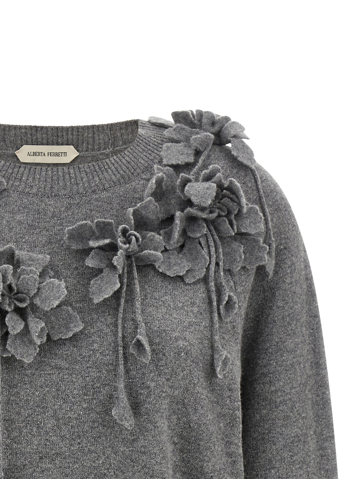 Alberta Ferretti Gray Virgin Wool Cardigan