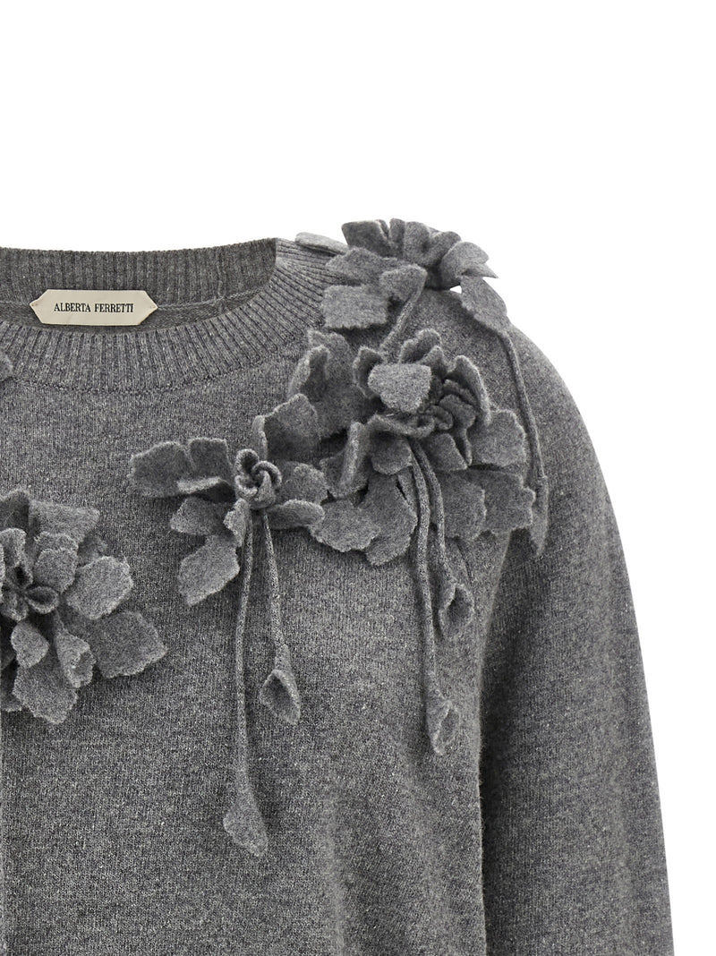 Alberta Ferretti Gray Virgin Wool Cardigan