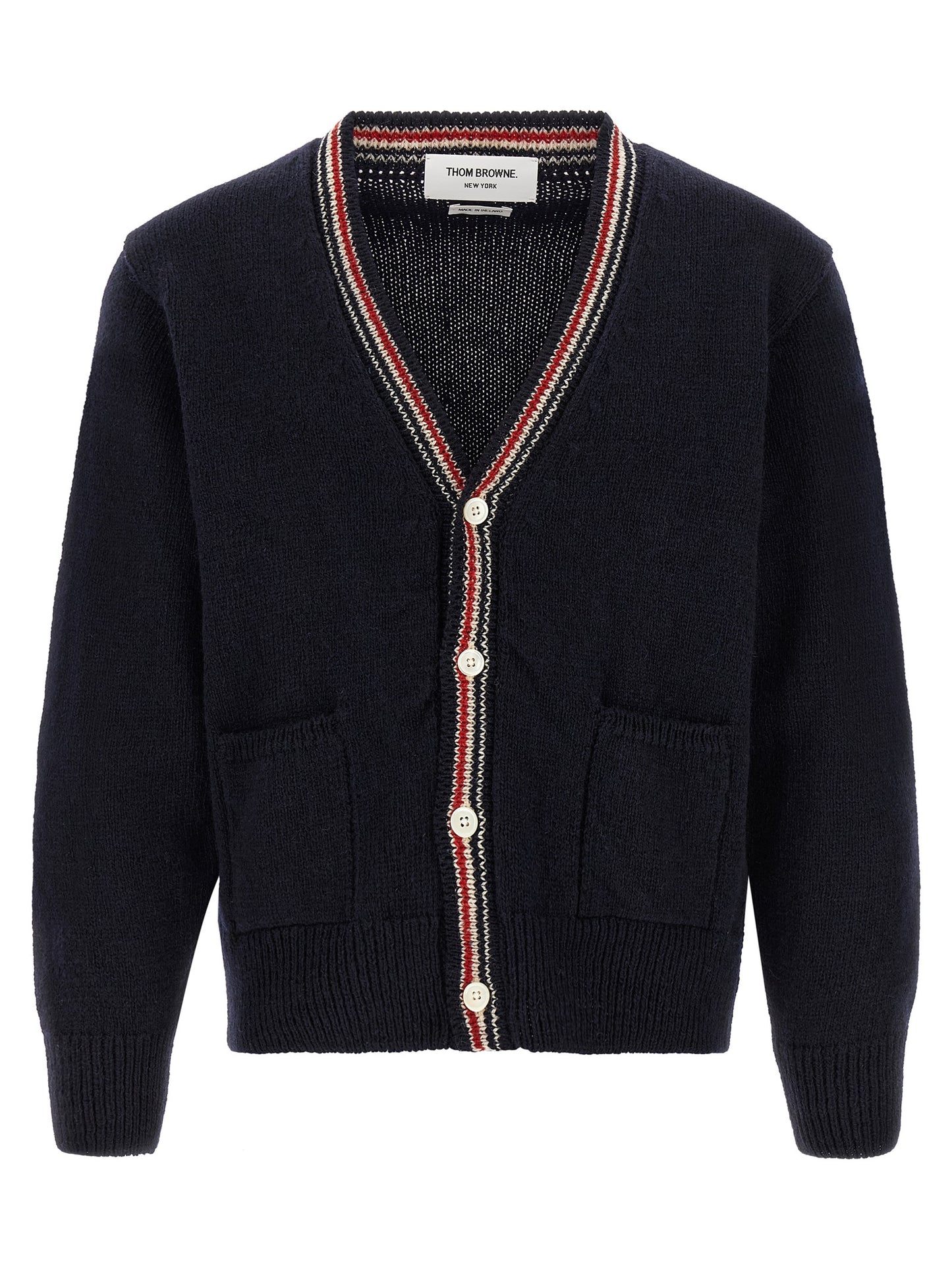 Thom Browne Blue Wool Cardigan