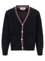 Cardigan en laine bleue Thom Browne