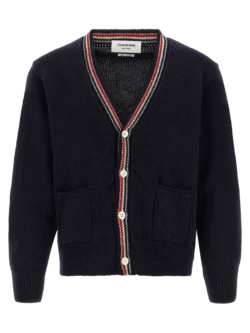 Thom Browne Blue Wool Cardigan