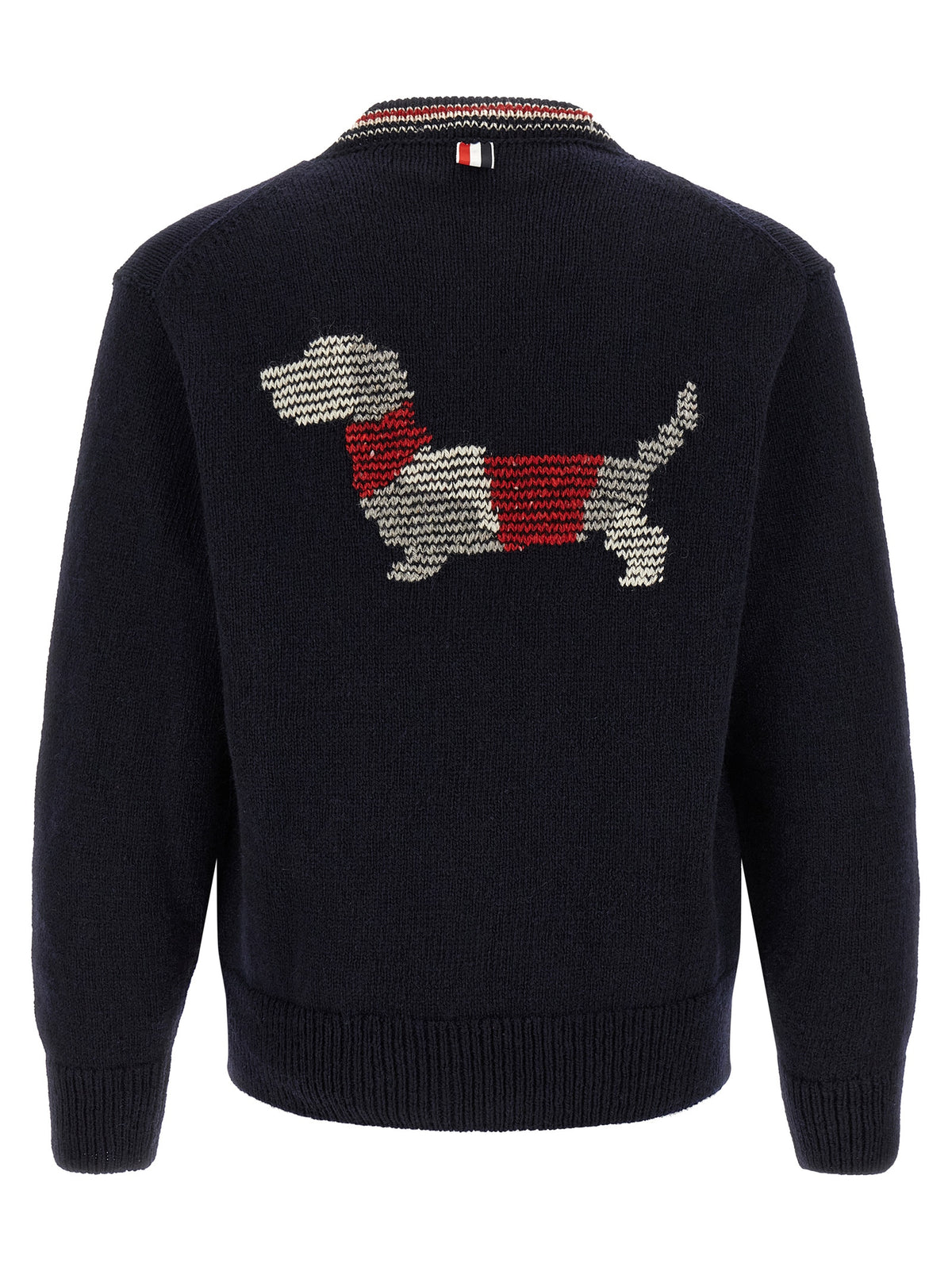 Cardigan en laine bleue Thom Browne
