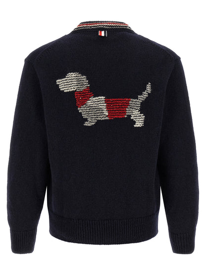 Thom Browne Blue Wool Cardigan