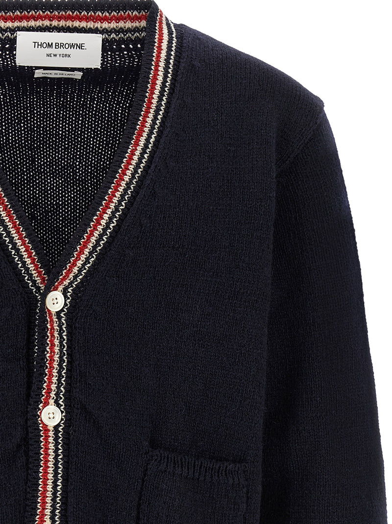 Thom Browne Blue Wool Cardigan