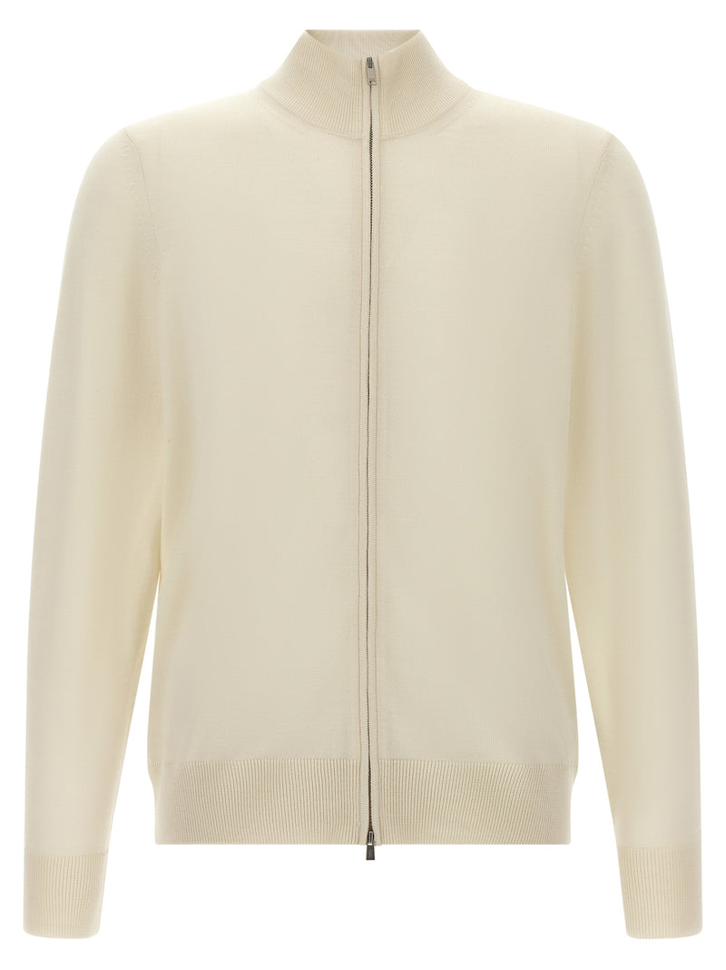 Hugo Boss White Virgin Wool Cardigan