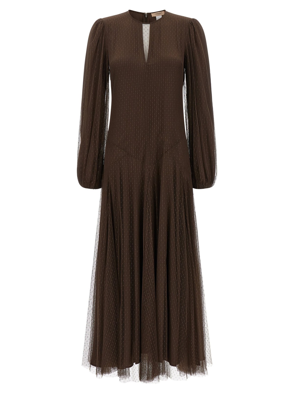 Robe longue marron en polyester Twinset