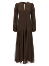 Robe longue marron en polyester Twinset