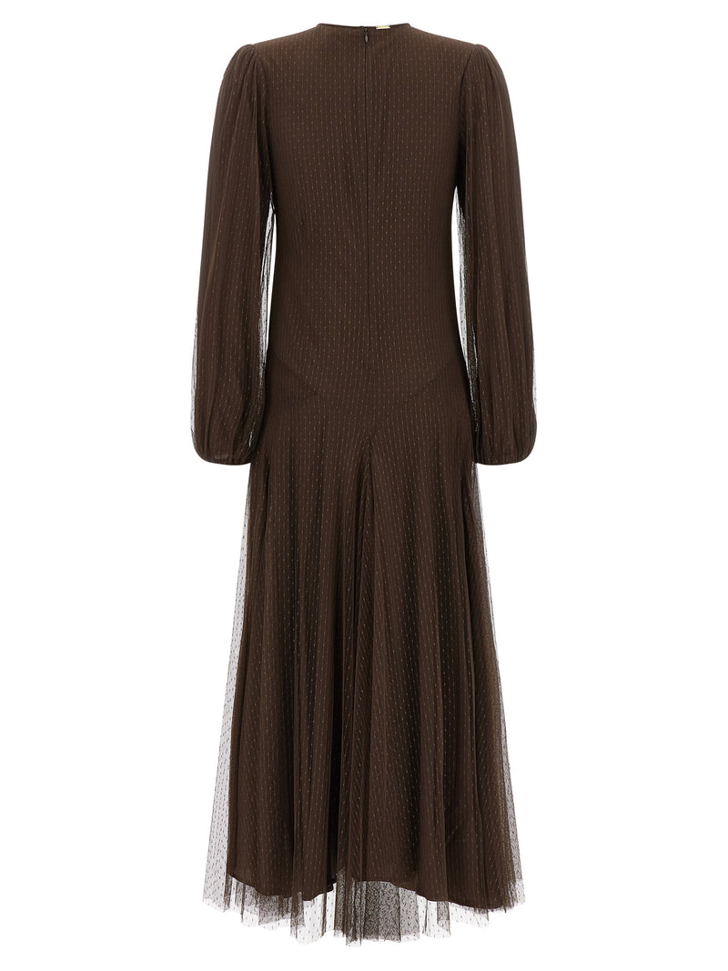 Twinset Brown Polyester Long Dress
