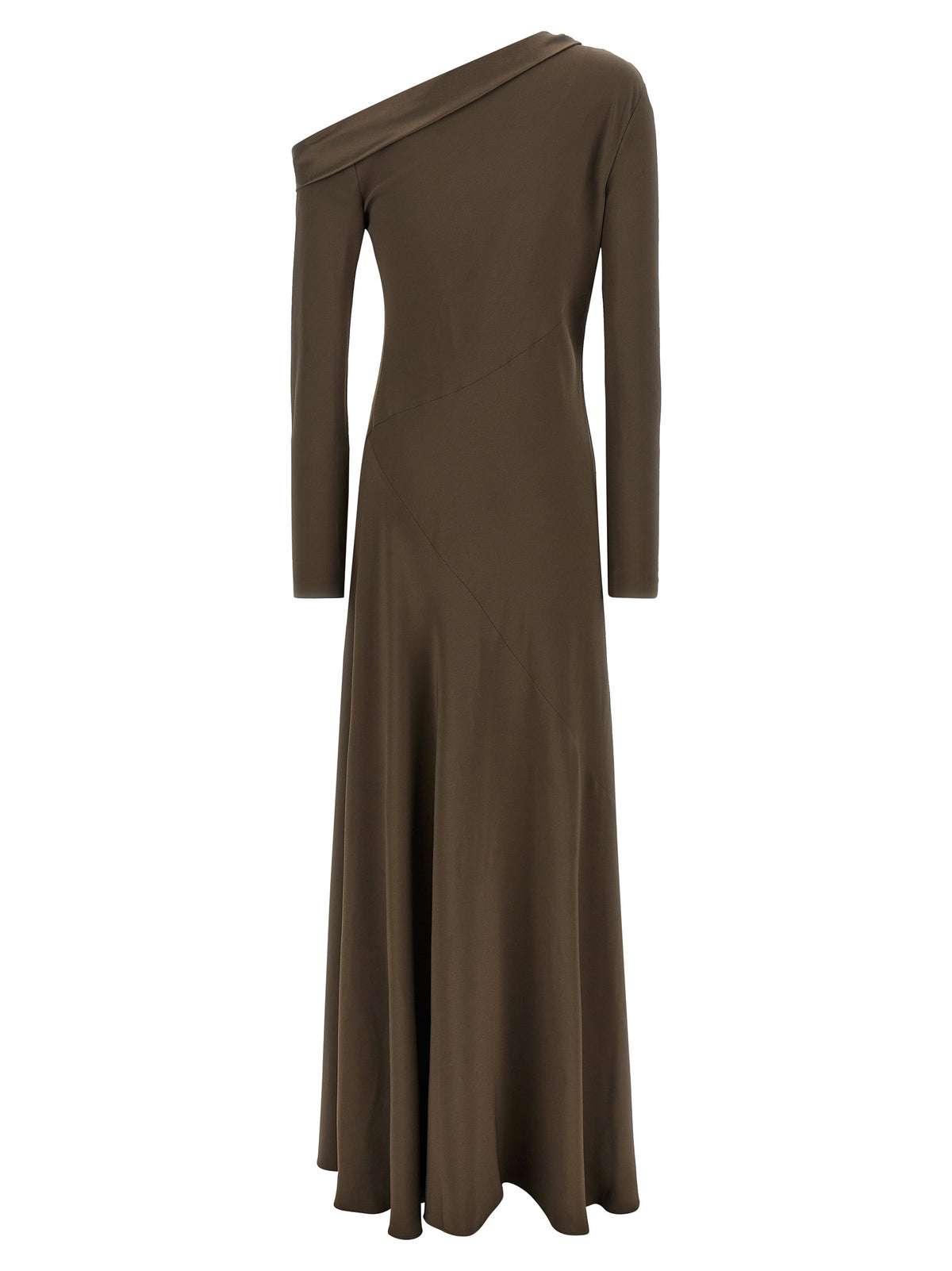 Robe longue en viscose marron Alberta Ferretti