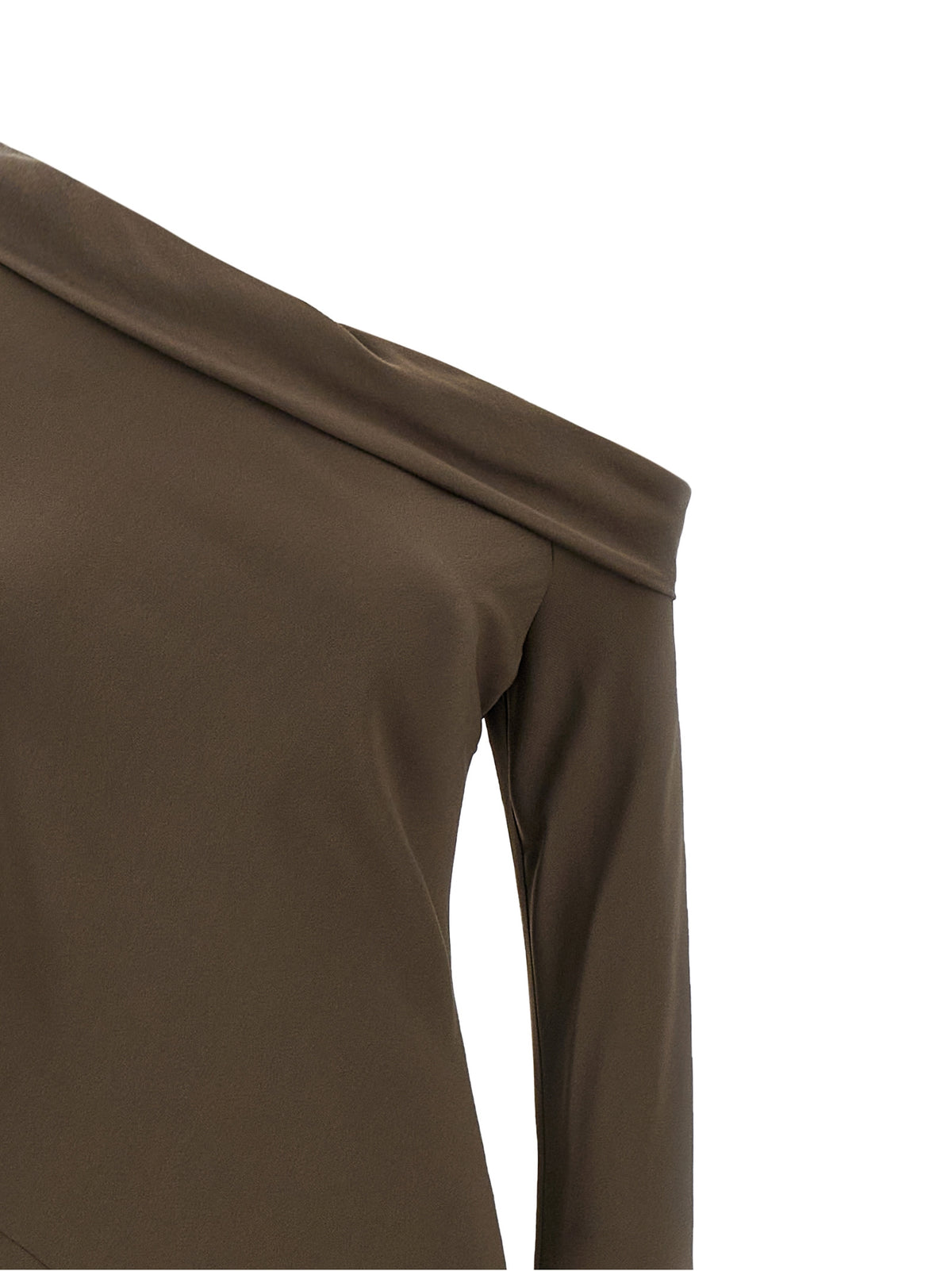 Robe longue en viscose marron Alberta Ferretti