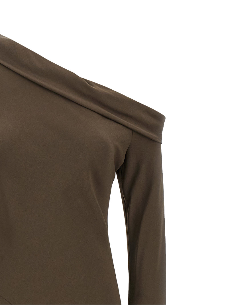 Alberta Ferretti Brown Viscose Long Dress