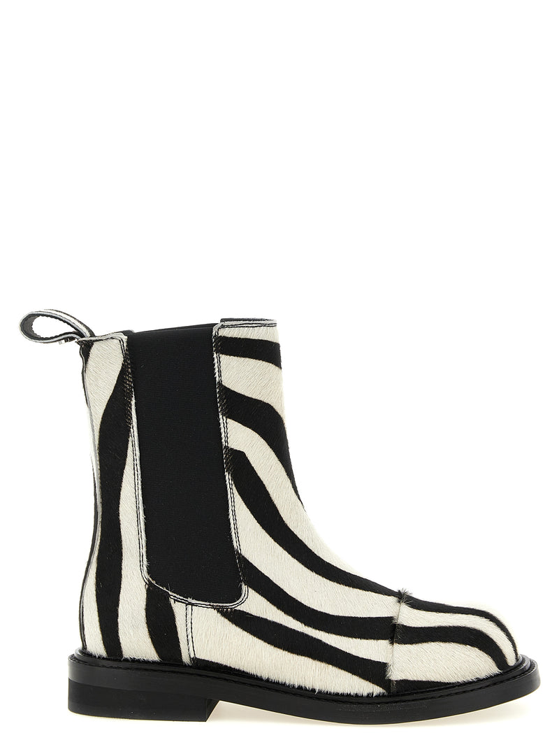 Moschino Bottines bicolores en cuir de veau