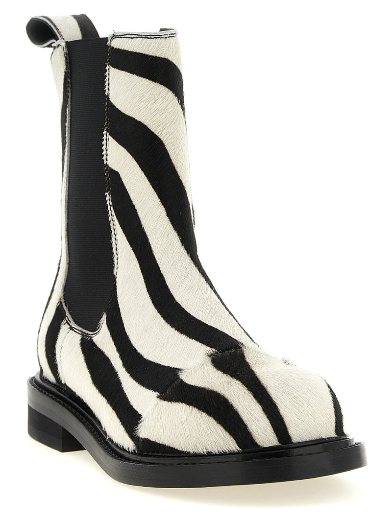Moschino Bottines bicolores en cuir de veau