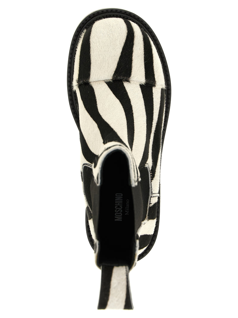 Moschino Bottines bicolores en cuir de veau