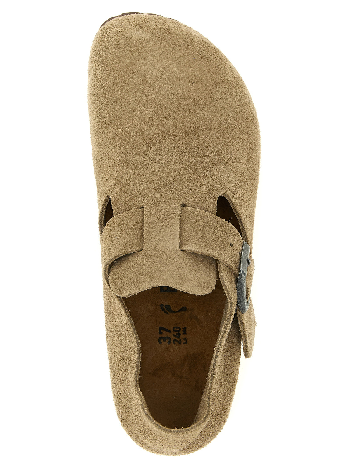 Sabots Birkenstock en cuir suédé beige