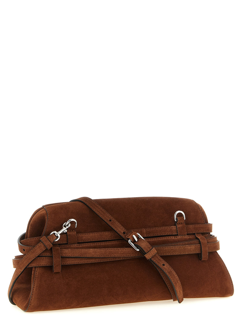 Pochette Moschino en cuir de veau marron