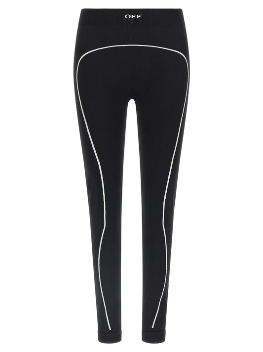 Legging Off-White noir en polyamide
