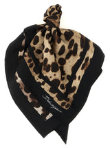 Foulard en soie marron Dolce & Gabbana