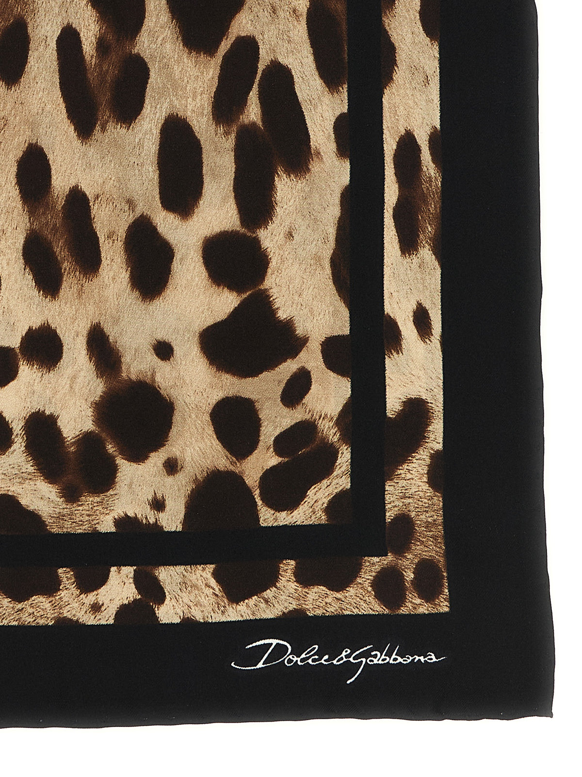 Foulard en soie marron Dolce & Gabbana