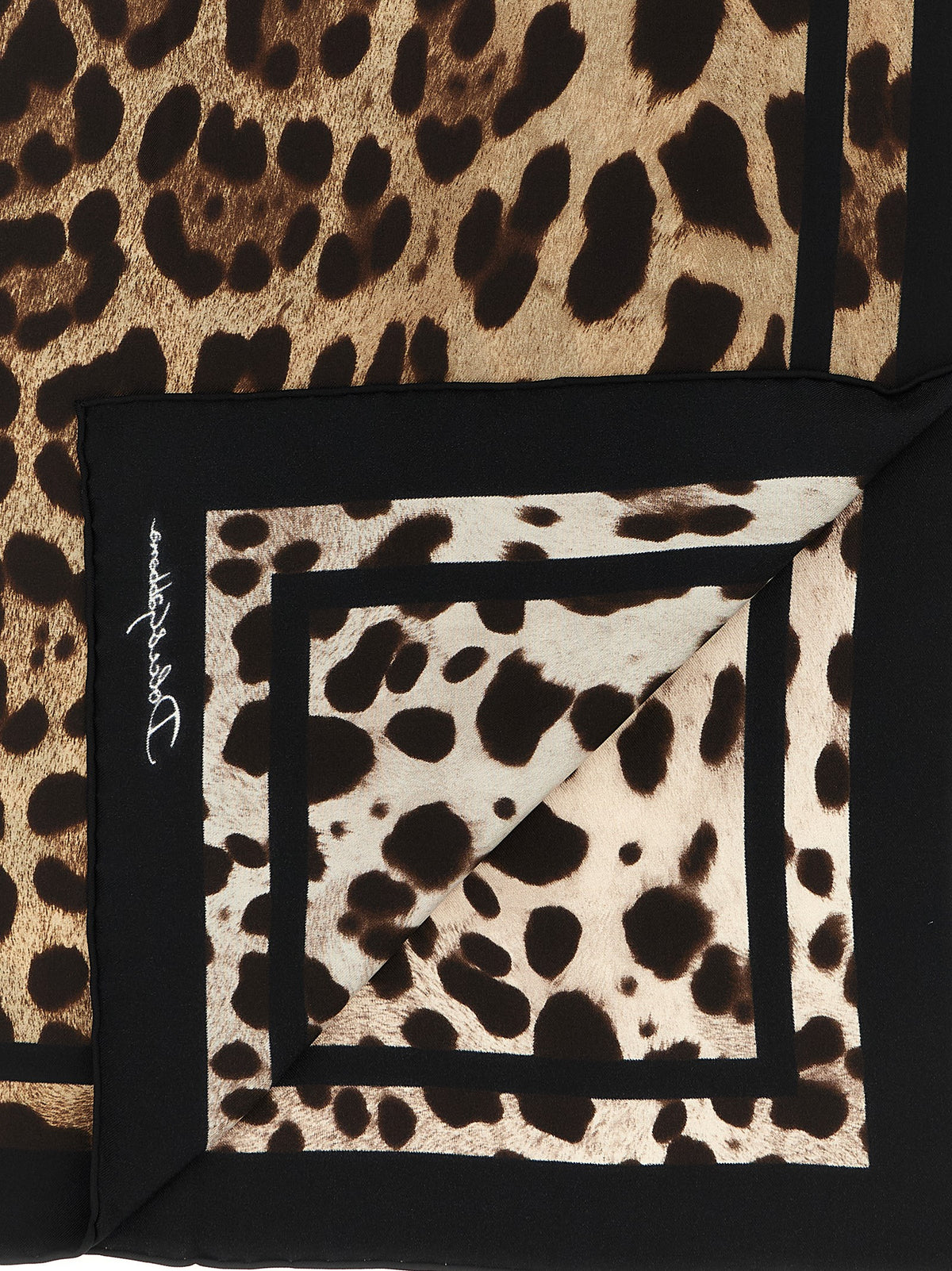 Foulard en soie marron Dolce & Gabbana