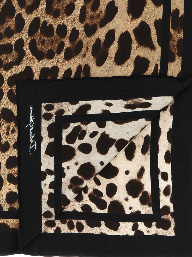 Foulard en soie marron Dolce & Gabbana