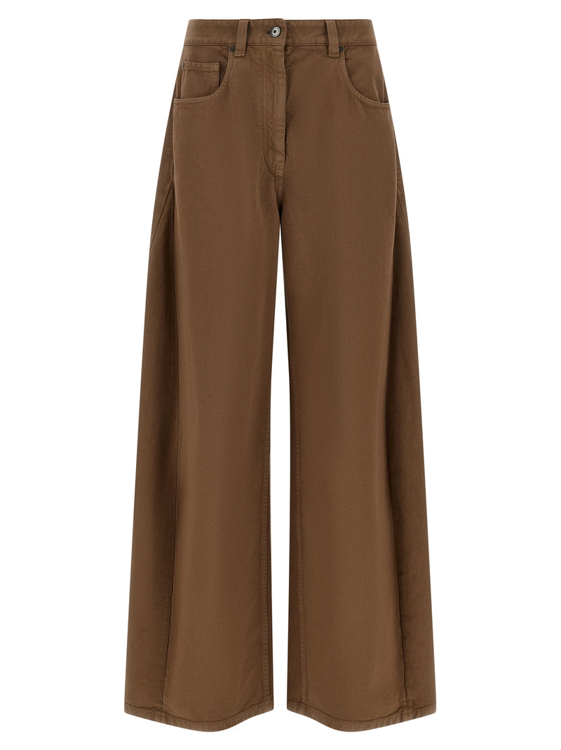 Brunello Cucinelli Brown Cotton Casual Pants