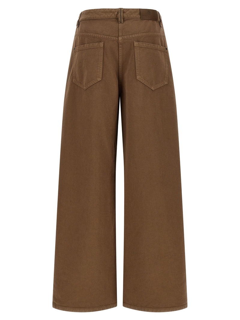Brunello Cucinelli Brown Cotton Casual Pants