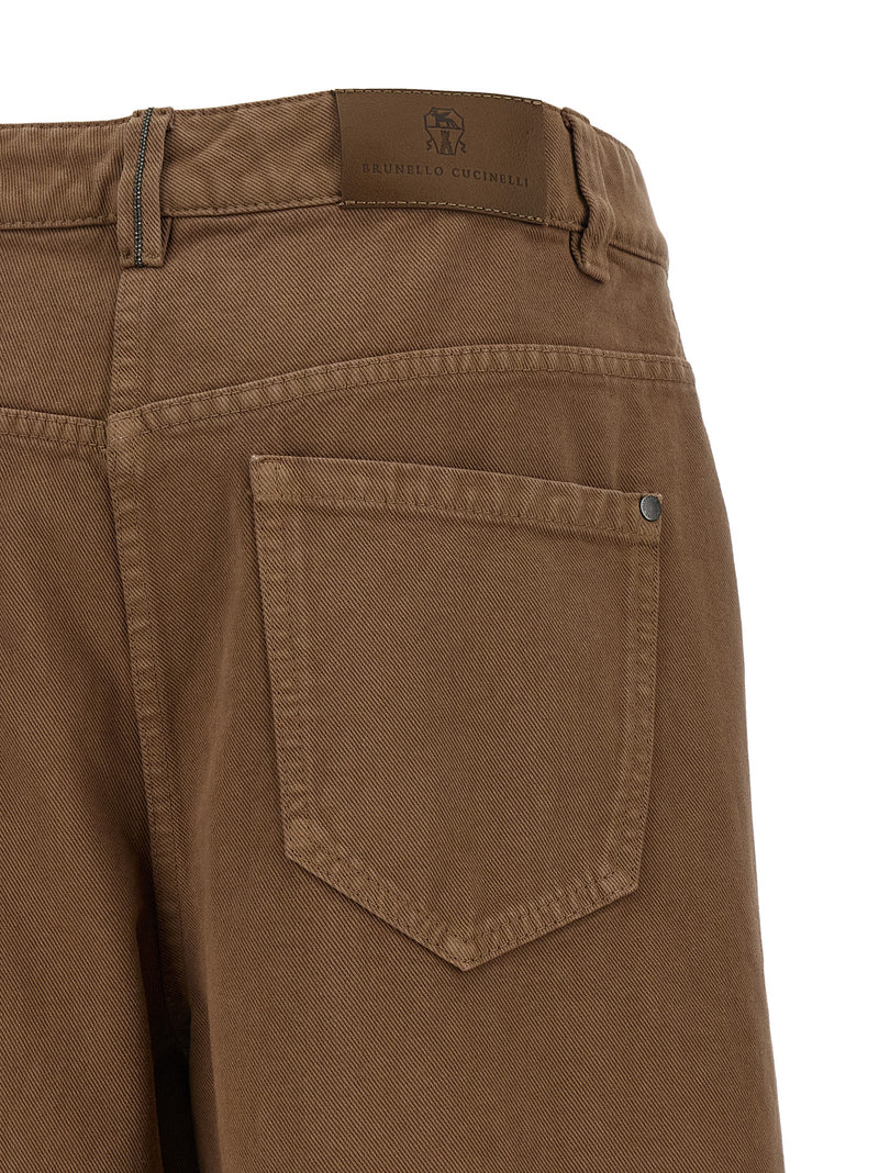 Brunello Cucinelli Brown Cotton Casual Pants